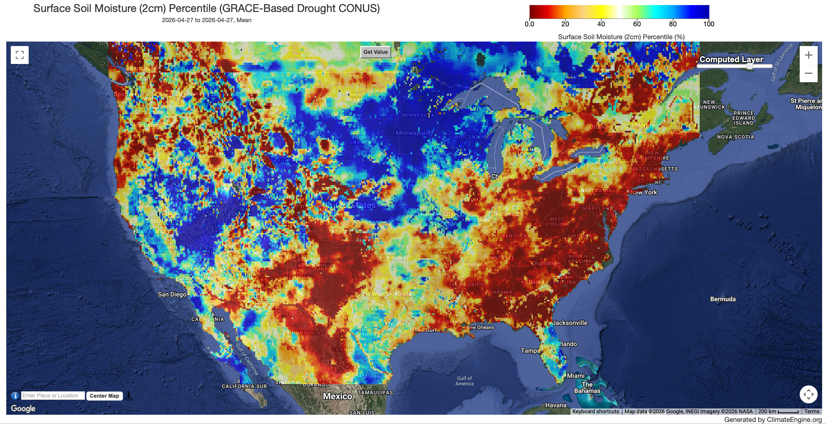 GRACE Drought - 14km - Weekly