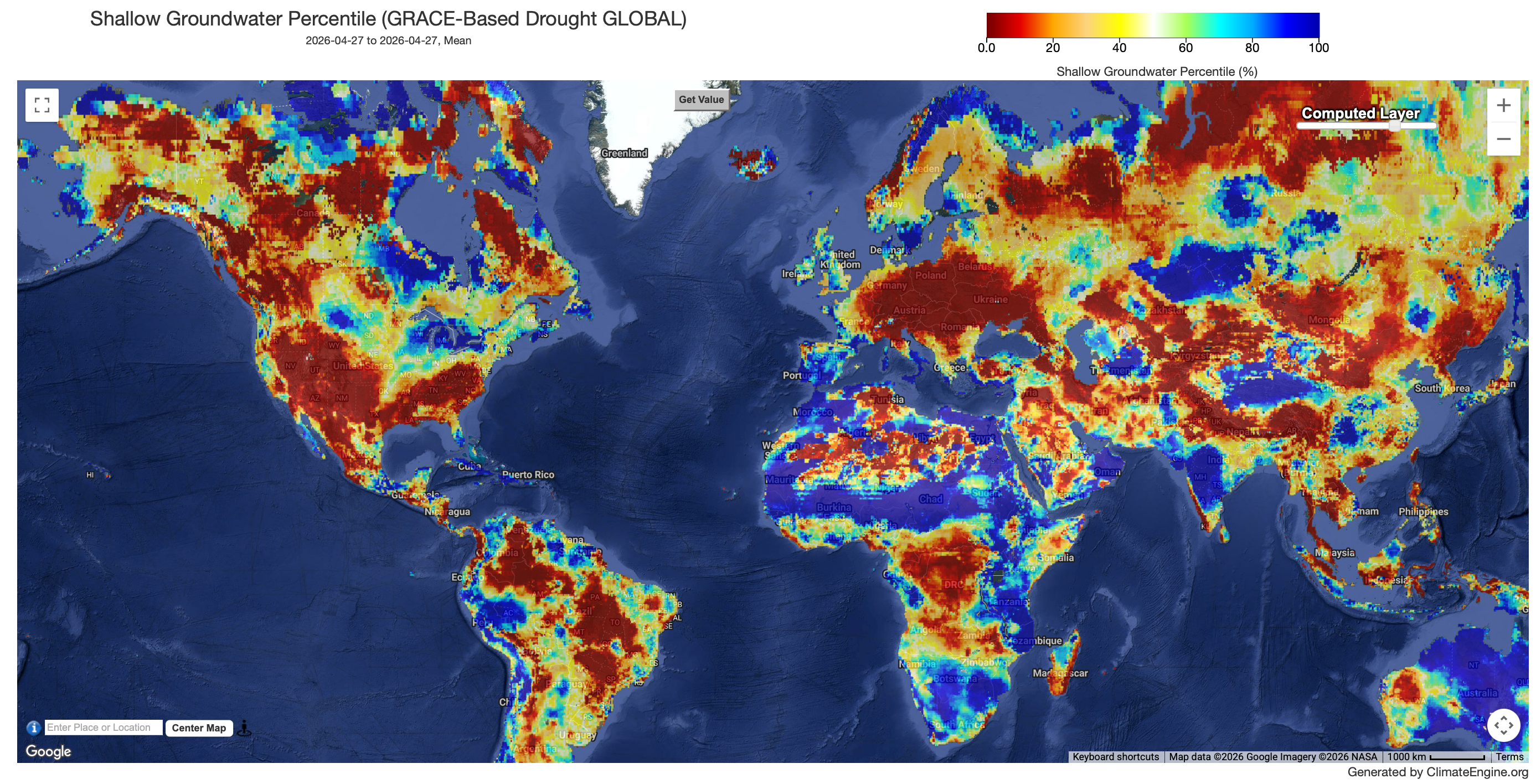 GRACE Drought - 28km - Weekly