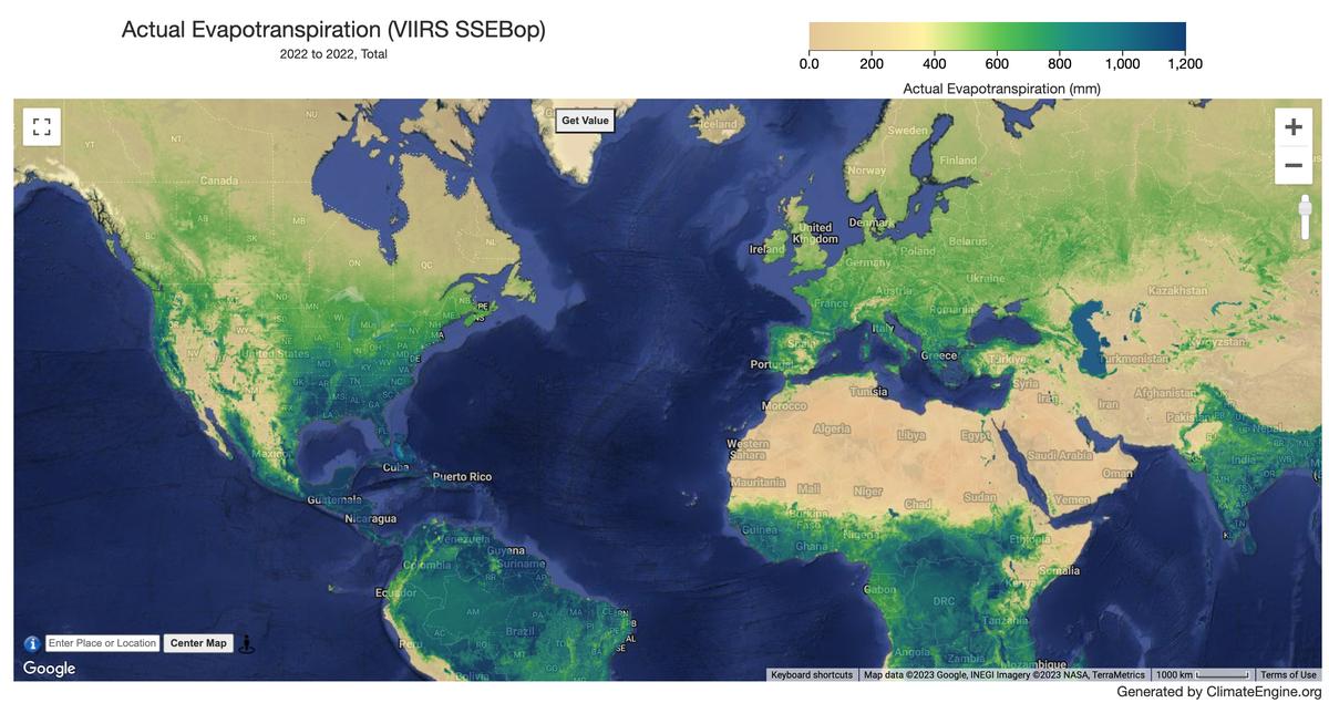 VIIRS ET SSEBop - 1km - Dekadal